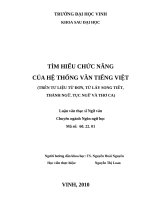Tìm hiểu chức năng của hệ thống vần tiếng việt 