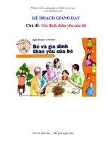 Tài liệu KẾ HOẠCH GIẢNG DẠY - Chủ đề: Gia đình thân yêu của tôi docx