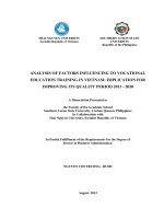 Phân tích các yếu tố ảnh hướng đến công tác dạy nghề việt nam một số giải pháp nhằm nâng cao chất lượng giai đoạn 2013 – 2020  