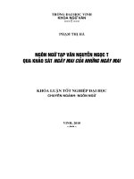 Luận văn ngôn ngữ tạp văn nguyễn ngọc tư qua khảo sát ngày mai của những ngày mai 