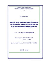 Nghiên cứu sự phát sinh gây hại của một số sâu bệnh hại trên giống lúa nhị ưu 838 ở các mức phân đạm  và mật độ cây khác nhau tại nam định 2006 