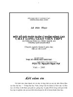 Một số giải pháp quản lí nhằm nâng cao chất lượng giáo viên THPT huyện quỳnh lưu tỉnh nghệ an trong giai đoạn mới 
