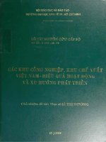 Các khu công nghiệp, khu chế xuất việt nam hiệu quả hoạt động và xu hướng phát triển đề tài nghiên cứu khoa học cấp bộ 