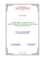 Sự phát triển lực lượng sản xuất trong thời kì công nghiệp hóa, hiện đại hóa ở tỉnh nghệ an hiện nay 