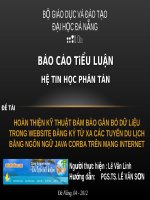 WEBSITE KHI ĐĂNG ký từ XA các TUYẾN DU LỊCH BẰNG NGÔN NGỮ CORBA JAVA TRÊN MẠNG INTERNET 