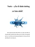 Tài liệu Nước – yếu tố dinh dưỡng cơ bản nhất! pdf