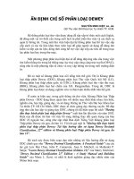 Tài liệu ẤN ÐỊNH CHỈ SỐ PHÂN LOẠI DEWEY pptx