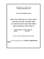 Một số giải pháp hoạt động giáo dục đạo đức cho học sinh các trường trung học phổ thông thị xã thái hòa, tỉnh nghệ an luận văn thạc sĩ khoa học giáo dục 