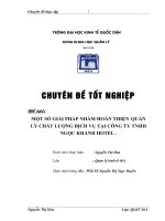 Thực trạng về quản lý chất lượng dịch vụ lưu trú của công ty TNHH ngọc khánh hotel 