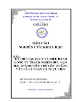 Đề tài tổ CHỨC QUẢN lý và điều HÀNH CÔNG TY TRÁCH NHIỆM hữu hạn HAI THÀNH VIÊN TRỞ lên  NHỮNG vấn đề lý LUẬN và THỰC TIỄN 