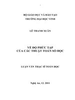 Về độ phức tạp của các thuật toán số học luận văn thạc sĩ toán học 