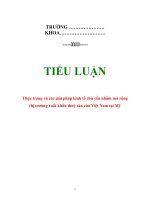 Tài liệu Tiểu luận: “Thực trạng và các giải pháp kinh tế chủ yếu nhằm mở rộng thị trường xuất khẩu thuỷ sản của Việt Nam tại Mỹ” doc