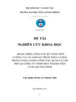 Hoàn thiện công tác kế toán tiền lương và các khoản trích theo lương nhằm tăng cường công tác quản lý chi phí tại công ty TNHH một thành viên cảng quảng ninh 