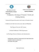 Lợi thế so sánh của ngành dệt may việt nam 