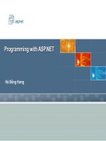 Tài liệu Programming with ASP.NET pptx