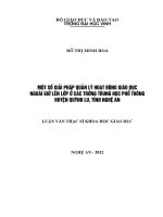 Một số giải pháp quản lý hoạt động giáo dục ngoài giờ lên lớp ở các trường trung học phổ thông huyện quỳnh lưu, tỉnh nghệ an luận văn thạc sĩ 