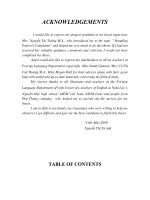 Handling complaints of tourists = giải quyết phàn nàn của khách du lịch 