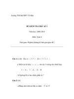 Tài liệu Đề thi và đáp án học kì 1 môn toán lớp 6 Trường THCS & THPT TỐ HỮU doc