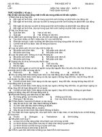 Tài liệu Đề thi học kỳ II môn Sinh vật - lớp 11 (Mã đề 201) pdf