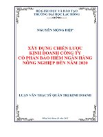 XÂY DỰNG CHIẾN lược KINH DOANH CÔNG TY cổ PHẦN bảo HIỂM NGÂN HÀNG NÔNG NGHIỆP đến năm 2020 