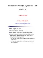 Tài liệu ÔN THI TỐT NGHIỆP NỘI KHOA – ICU (PHẦN 5) pdf