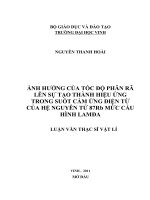 Ảnh hưởng của tốc độ phân rã lên sự tạo thành hiệu ứng trong suốt cảm ứng điện từ của hệ nguyên tử 87 rb ra mức cấu hình lamđa 