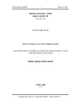Giải pháp nâng cao hiệu quả kinh doanh tại công ty hoá chất mỏ trung trung đô 