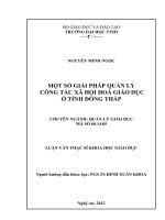 Một số giải pháp quản lý công tác xã hội hóa giáo dục ở tỉnh đồng tháp luận văn thạc sĩ khoa học giáo dục 