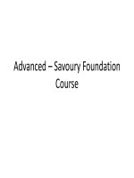 Advanced – savoury foundation course