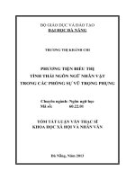 Phương tiện biểu thị tình thái ngôn ngữ nhân vật trong các phóng sự vũ trọng phụng 