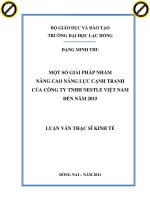 Một số giải pháp nhằm nâng cao chất lượng cạnh tranh của công ty TNHH nestle việt nam đến năm 2015 