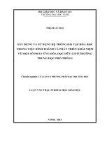 Xây dựng và sử dụng hệ thống bài tập hóa học trong việc hình thành và phát triển khái niệm về một số phản ứng hóa học hữu cơ ở trường trung học phổ thông 