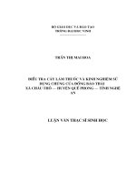 Điều tra cây làm thuốc và kinh nghiệm sử dụng chúng của đồng bào thái xã châu thôn  huyện quế phong tỉnh nghệ an 