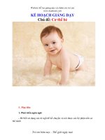 Tài liệu KẾ HOẠCH GIẢNG DẠY - Chủ đề: Cơ thể bé doc