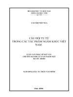 Câu hỏi tu từ trong các tác phẩm ngâm khúc việt nam 