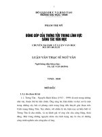 Đóng góp của trương tửu trong lĩnh vực sáng tác văn học 