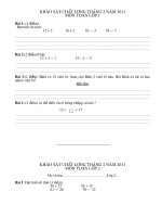 Bài giảng Bai khao sat mon TOAN 1,2,3,4,5 Thang 2- 2011