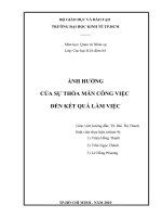 Ảnh hưởng của sự thỏa mãn công việc đến kết quả làm việc 