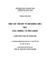 Một số vấn đề mở rộng siêu việt của trường và ứng dụng 