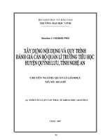 Xây dựng nội dung và quy trình đánh giá cán bộ quản lí trrường tiểu học huyện quỳnh lưu, tỉnh nghệ an 