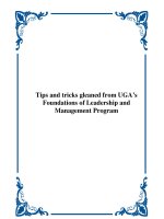 Tài liệu Tips and tricks gleaned from UGA’s Foundations of Leadership and Management Program doc
