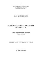 Nghiên cứu chế tạo cam mẫu trên máy cnc 