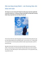 Tài liệu Giá của lòng trung thành – các thương hiệu pptx