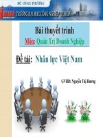Đề tài nhân lực việt nam 