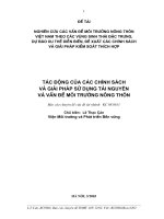 Tác động của các chính sách và giải pháp sử dụng tài nguyên với vấn đề môi trường nông thôn 
