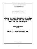 Điều tra cây thuốc vườn nhà và vườn đồi ba xã nam trung, khánh sơn, nam kim thuộc huyện nam đàn, tỉnh nghệ an 