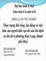 Slide thực trạng đời sống, lao động và việc làm của người dân vạn đò sau khi định cư lên bờ ở phường kim long, thành phố huế 