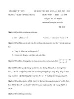 Tài liệu Đề thi và đáp án học kì 1 môn toán lớp 11 Trường THCS&THPT HÀ TRUNG pptx