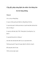 Tài liệu Cấp giấy phép năng định cho nhân viên thông báo tin tức hàng không doc