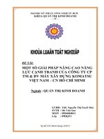 Một số giải pháp nâng cao năng lực cạnh tranh của công ty CP TM DV máy xây dựng komatsu việt nam  CN HCM 
